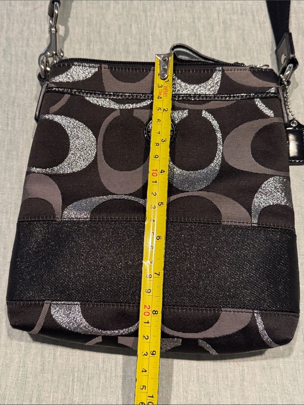 Coach Black and Gray Signature Jacquard Crossbody - Picture 13 of 15